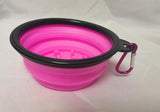 Foldable Travel Pet Feeding Dish Dog Bowls & Feeders Pet Clever Pink S 