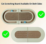 Folding Cat Scratch Pad with Chasing Bells Double Sided Cat Pet Clever 