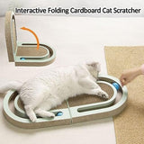 Folding Cat Scratch Pad with Chasing Bells Double Sided Cat Pet Clever 