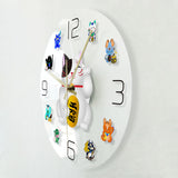 Fortune Cat Cartoon Wall Clock Beckoning Cat Quiet Sweep Wall Watch Home Decor Cats Pet Clever 