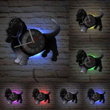 French Basset Hound Wall Clock For Shop Puppy Dog Breed Home Decor Doggie Watch Vinyl Home Decor Dogs Pet Clever With LED 