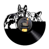 French Bulldog Dog Vinyl Record Wall Clock Home Decor Dogs Pet Clever 