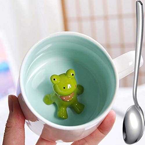 Frog Figurine Ceramics Coffeemugs Funny Teacups Other Pets Design Mugs Pet Clever 
