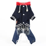 Full Dress Attire Dog Fashionable Clothes with Hoodie Dog Clothing Pet Clever Navy Blue S 