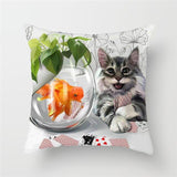 Funny Cat Designs Cushion Cover Cat Design Pillows Pet Clever S 