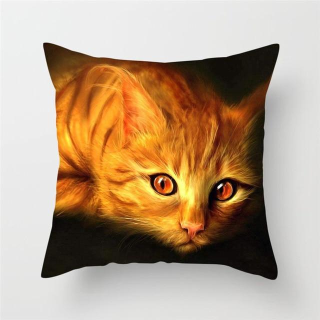 Funny Cat Designs Cushion Cover Cat Design Pillows Pet Clever A 