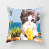 Funny Cat Designs Cushion Cover Cat Design Pillows Pet Clever K 