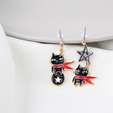 Funny Cat Ninja Earrings Cat Design Accessories Pet Clever 