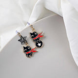 Funny Cat Ninja Earrings Cat Design Accessories Pet Clever 