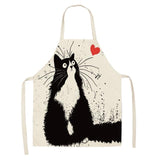 Funny Cat Print Kitchen Apron Cat Design Accessories Pet Clever C 