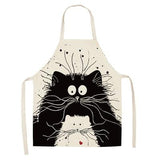 Funny Cat Print Kitchen Apron Cat Design Accessories Pet Clever D 
