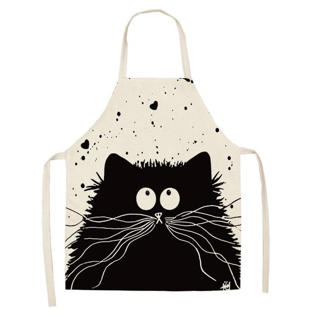 Funny Cat Print Kitchen Apron Cat Design Accessories Pet Clever A 