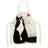 Funny Cat Print Kitchen Apron Cat Design Accessories Pet Clever 