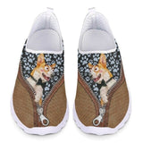 Funny Corgi Dog Footprint Design Women Slip-on Flat Other Pets Design Footwear Pet Clever 35 