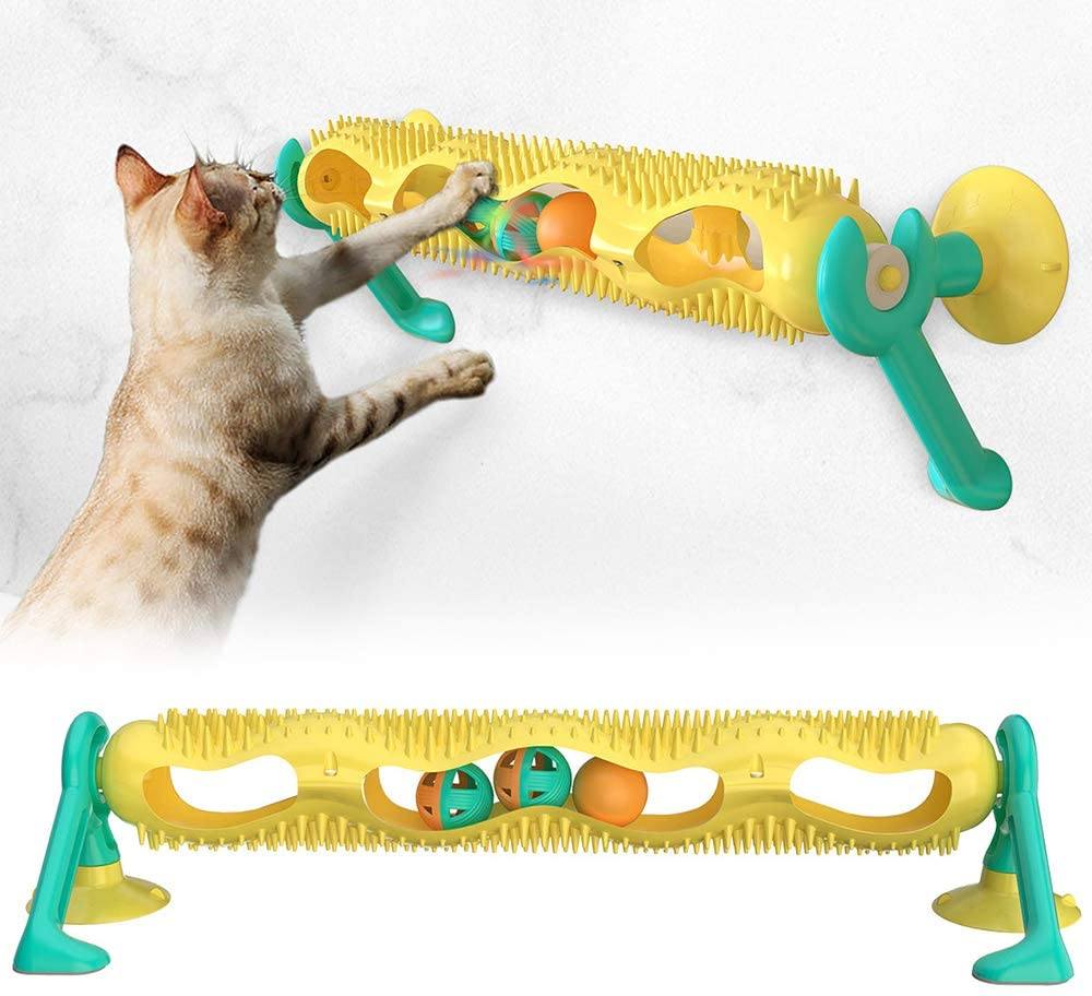 Funny Kitten Turntable Toy with Suction Cup Cat Toys Pet Clever 