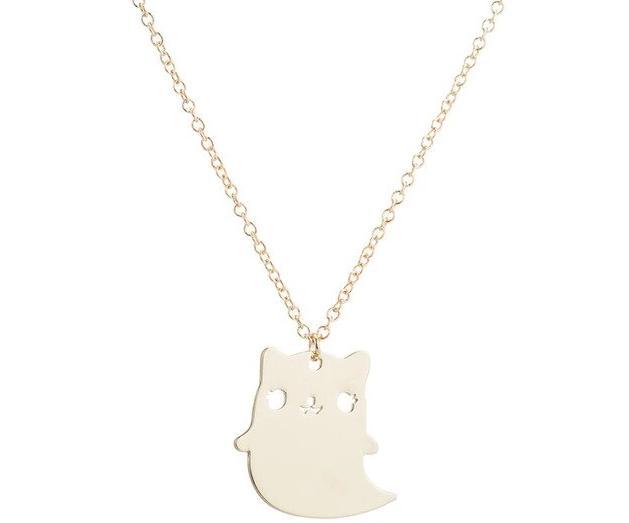 Ghost Cat Earrings Cat Design Accessories Pet Clever Gold-color 