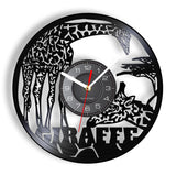 Giraffe Wall Art Wildlife Animal Wall Clock Safari Wall Decor Vintage Vinyl Record Wall Clock Other Pets Design Accessories Pet Clever 