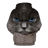 Glaring Cat Design Unisex Hoodie Jacket Cat Design Hoodies Pet Clever 
