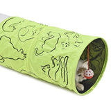 Green Collapsible Crinkly Cat Tunnel with Fun Ball Toy Cat Toys Pet Clever 