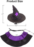 Halloween Cat Costume Purple Witch Cloak Wizard Cat Clothing Pet Clever 