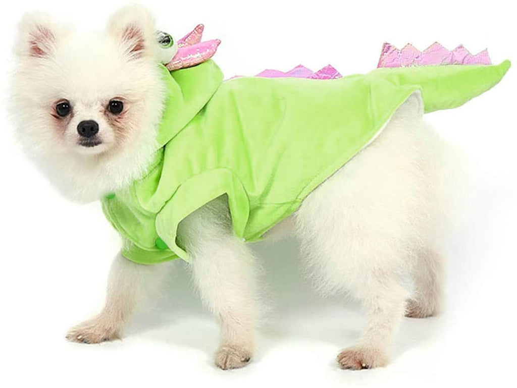 Halloween Dinosaur Costumes Puppy Cat Winter Coat Hoodie Dog Clothing Pet Clever M 