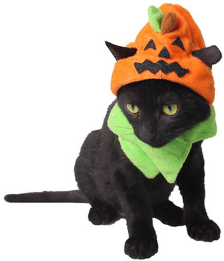 Halloween Pumpkin Cat Hat Cat Cosplay Costume Cap Dog Clothing Pet Clever 
