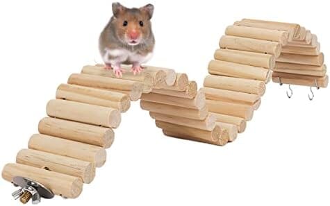 Hamster Wooden Bridge Bendy Climbing Ladder Hamster Pet Clever 