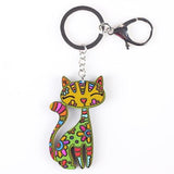 Happy Cat Keychain Cat Design Accessories Pet Clever Yellow 