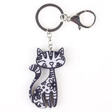 Happy Cat Keychain Cat Design Accessories Pet Clever Gray 