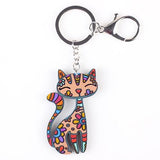 Happy Cat Keychain Cat Design Accessories Pet Clever Orange 