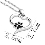 Hollow Pet Paw Footprint Chain Necklace Cat Design Accessories Pet Clever 