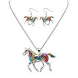 Horse Necklace Earring Set Other Pets Design Jewelry Pet Clever 