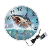 Hungry Great White Shark Wall Ocean Animal Aquarium Silent Non Ticking Other Pets Design Accessories Pet Clever 