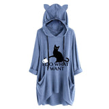 I Do What I Want Pullover Sweatshirts T-shirt Pet Clever Blue M 