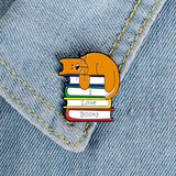 I Love Books Cat Pin Cat Design Accessories Pet Clever 