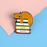 I Love Books Cat Pin Cat Design Accessories Pet Clever 