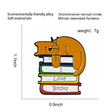 I Love Books Cat Pin Cat Design Accessories Pet Clever 