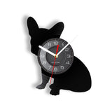 I Love DOG Quote French Bulldog Wall Clock Dog Breed Bulldog Vinyl Record Clock Home Decor Dogs Pet Clever Without LED 