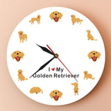 I love My Golden Retriever Wall Clock Dog Design Accessories Pet Clever 