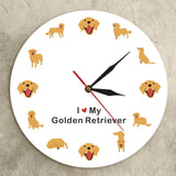 I love My Golden Retriever Wall Clock Dog Design Accessories Pet Clever 