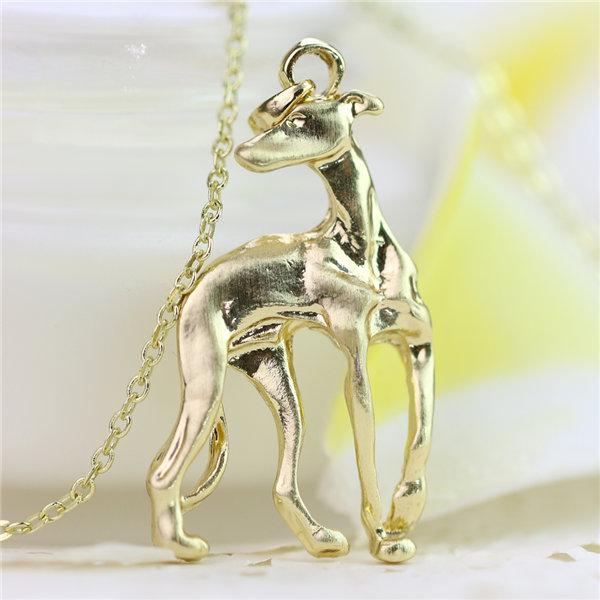 Italian Greyhound Necklace Dog Design Accessories Pet Clever Gold 