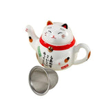 Japanese Lucky Cat Tea Set Cat Design Accessories Pet Clever 1 Pot 