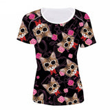 Jolly Cat Face All-Over Print Designs Cat Design T-Shirts Pet Clever 