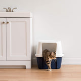 Jumbo Hooded Corner Litter Box with Scoop Cat Litter Boxes & Litter Trays Pet Clever 