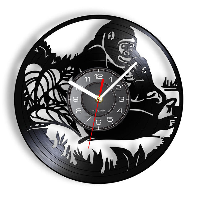 Jungle Monkeys Vinyl Record Wall Clock Vintage Wall Clock Watch Wall Clocks Other Pets Design Accessories Pet Clever Without LED 