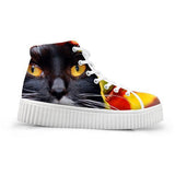 Kawaii Women High Top Height Increasing 3D Cat Shoes Cat Design Footwear Pet Clever F 