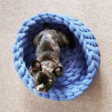 Knitted Pet Nest Dog Beds & Blankets Pet Clever blue S 