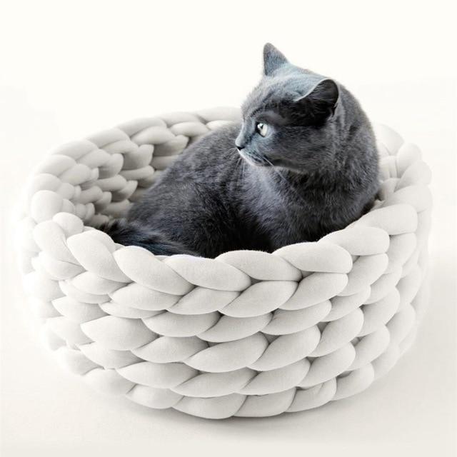 Knitted Pet Nest Dog Beds & Blankets Pet Clever beige S 