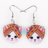 Lovely Cat Acrylic Earrings Cat Design Accessories Pet Clever 