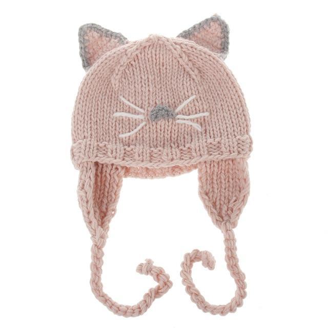 Lovely Cat Ear Winter Beanie Cat Design Accessories Pet Clever Pink 
